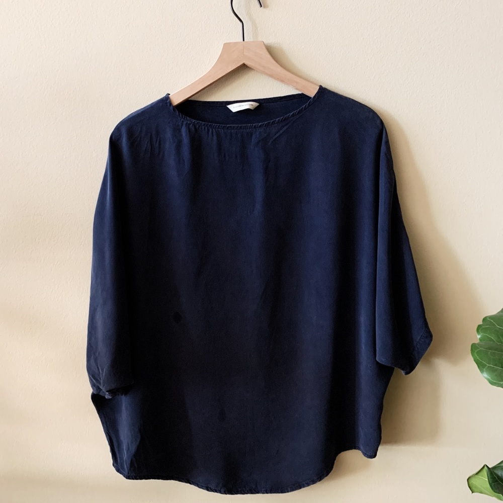 Elizabeth Suzann Artist Smock in Navy Silk Crepe